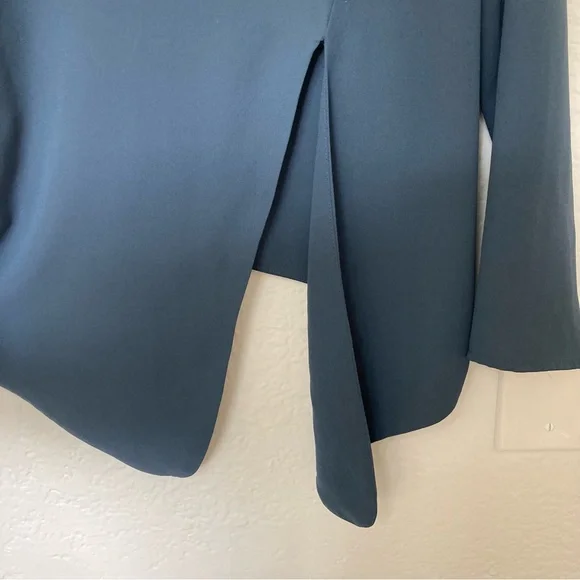 Babaton aritzia Blue Asymmetric Long Sleeve Slit Blouse, Size XXS - Picture 5 of 5